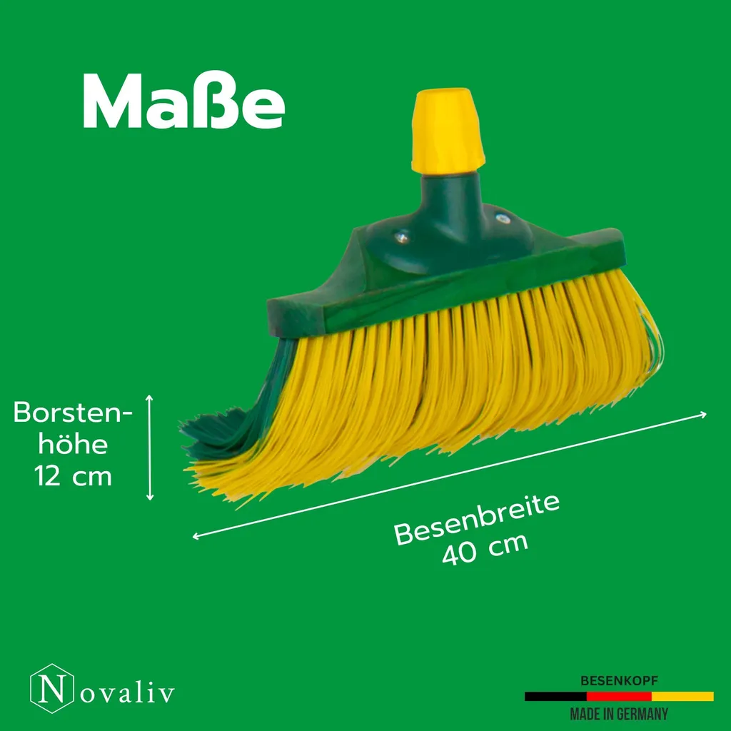 Novaliv Set Scopa ad Artiglio 30cm in Legno con Manico Telescopico e Ricambi