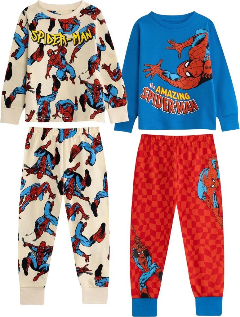 The Amazing Spider-Man - Schlafanzug mit langer Hose für Jungen, Langärmlig (2er-Pack) NS9649 (104) (Bunt)