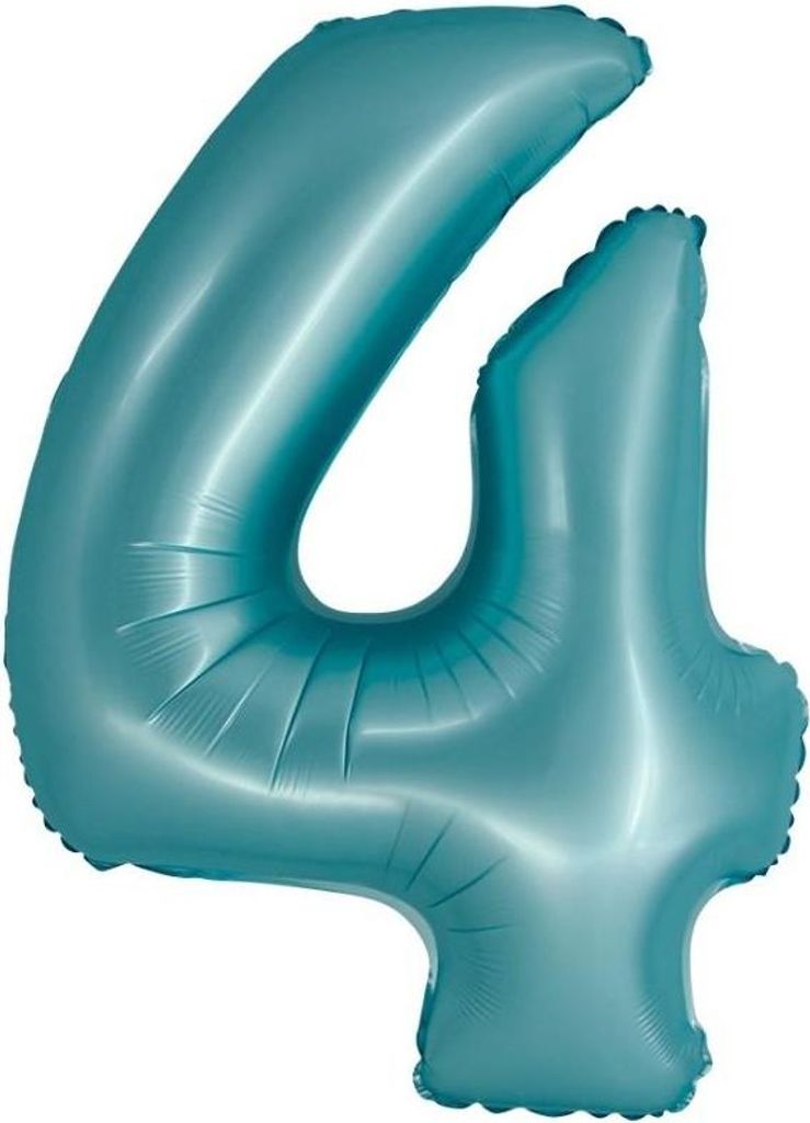 XL Folienballon blau matt Zahl 4