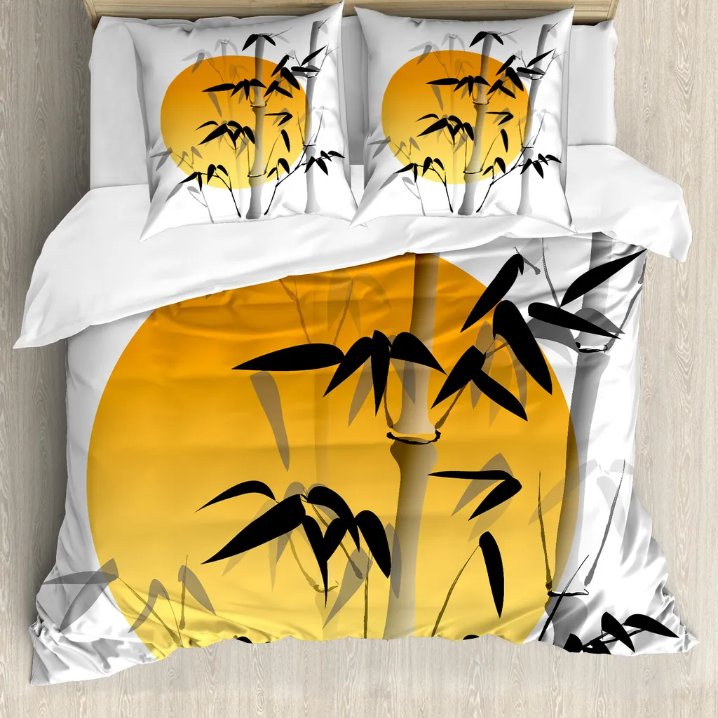 Housse de couette en bambou ABAKUHAUS Bambusse 200x200cm Orange