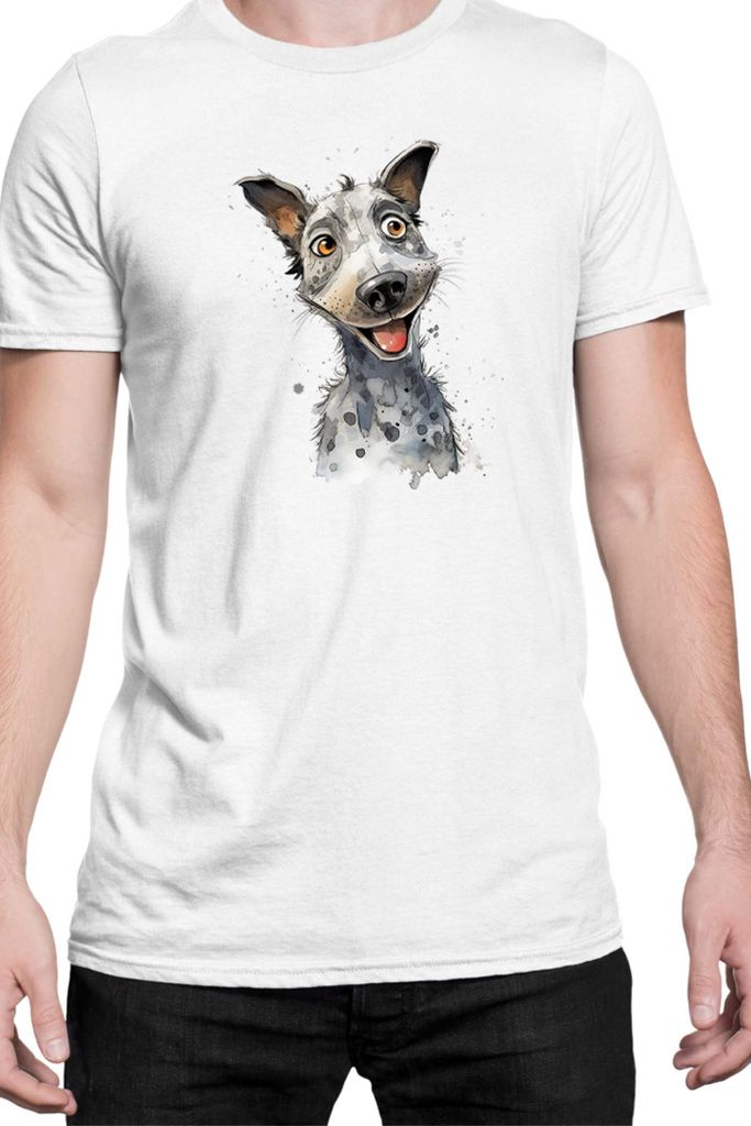 Herren T-Shirt Funny Dogs Breeds Australian Cattle Dog Breed Dog Breed, Man XL / Weiß