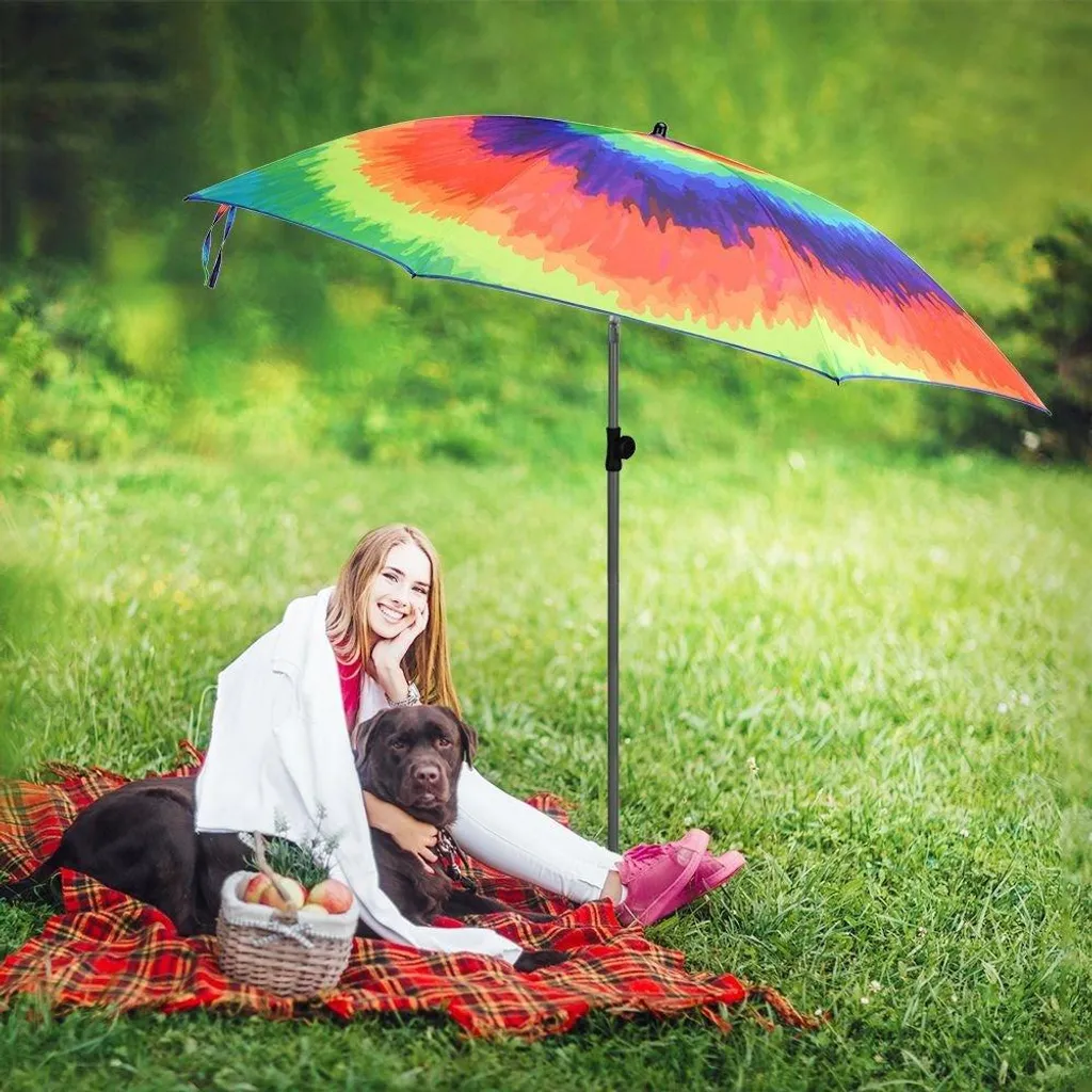 Parasol de Plage 2m Pro Garden Multicolore Idéal Camping et Vacances - 4