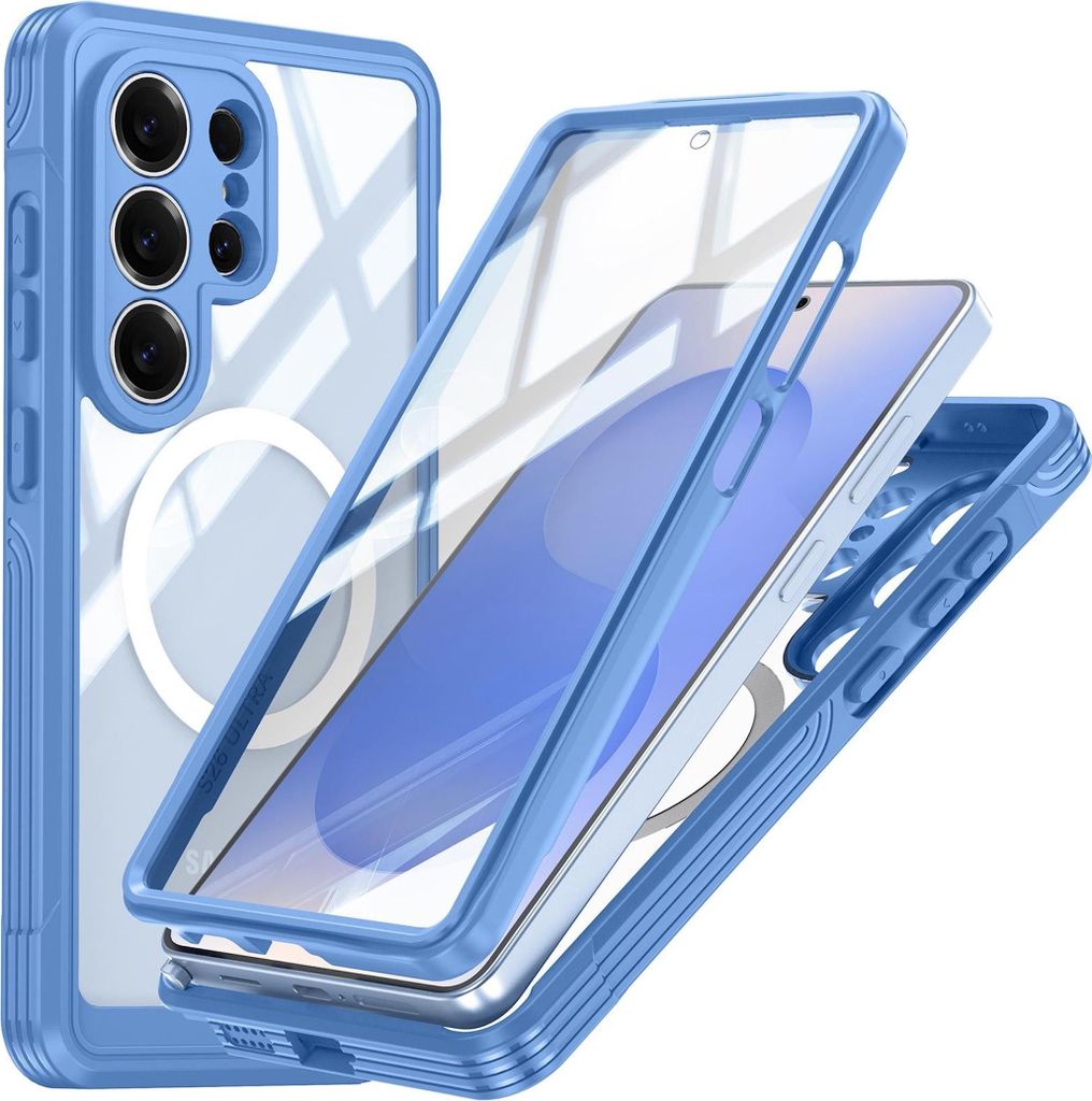 MagSafe Handyhülle für Samsung Galaxy S26 Ultra Full Body Hybrid Bumper Blau