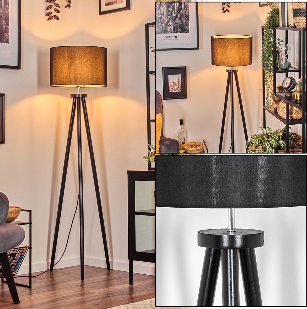 Tubione Stehlampe aus Holz/Metall im skandinavischen Design