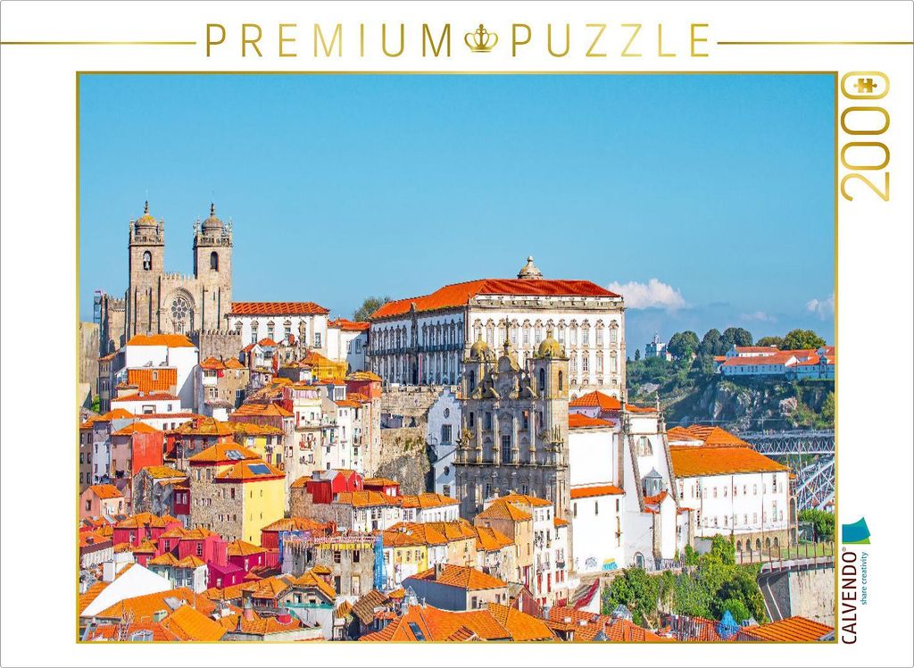 CALVENDO Puzzle Blick auf die Kathedrale von Porto 2000 Teile Puzzle quer | 2000 Teile Lege-Größe 90x67cm Foto-Puzzle für glückliche Stunden