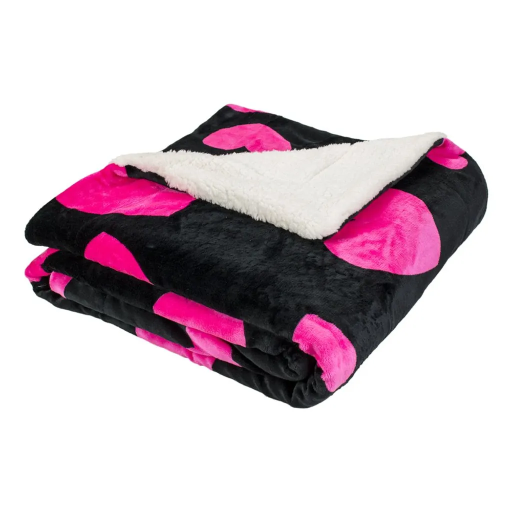 Coperta di Agnello 150x200cm Cuore: Plaid Sherpa Morbido e Caldo