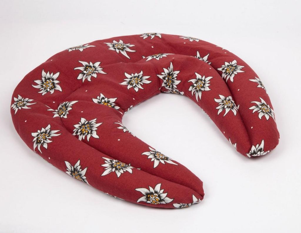 Johanniskern Körner-Nackenhörnchen mit Kammern - Nackenkissen - Wärmekissen für Nacken (Blume-Edelweiß )
