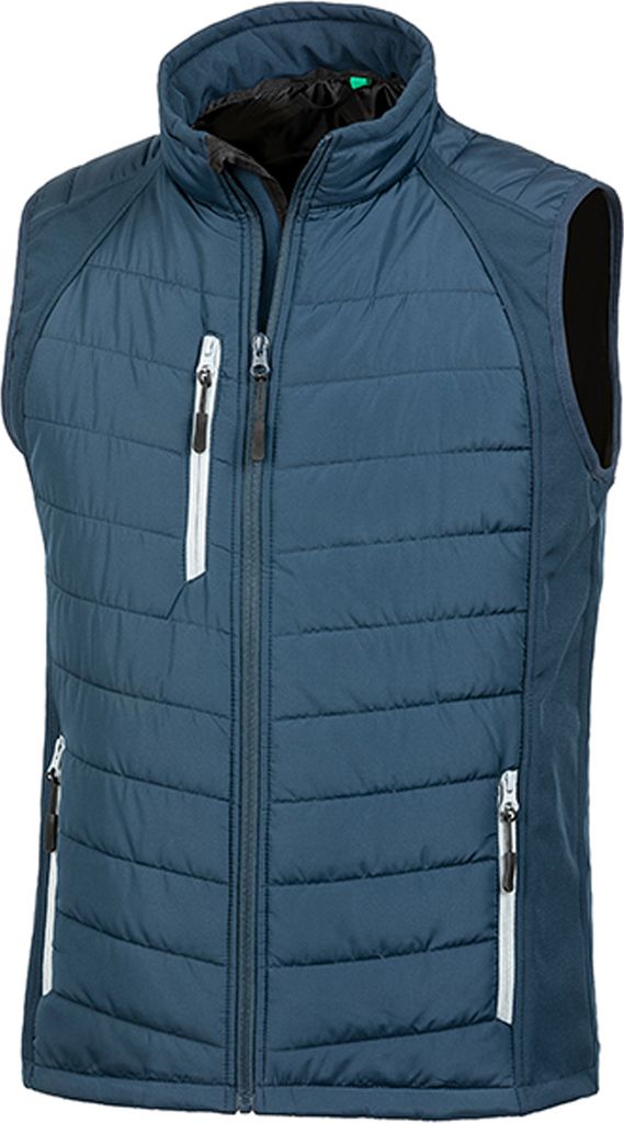 Result Herren Softshell-Weste Compass gefüttert PC3327 (XL) (Marineblau/Grau)