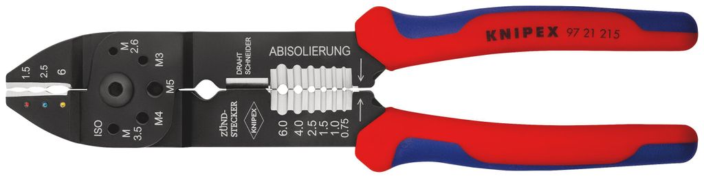 97 21 215 SB Crimpzange mit Mehrkomponenten-Hllen schwarz lackiert 230 mm (SB-Karte/Blister)