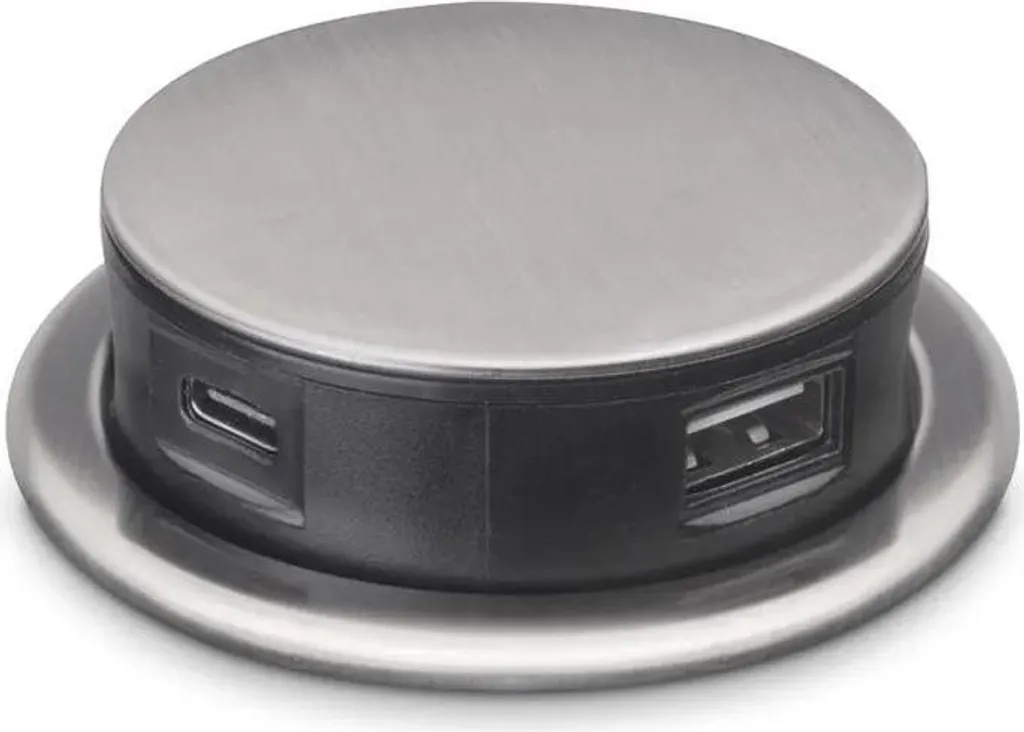Bloc multiprise escamotable Vertikal Push 60 avec USB A et Type-C
