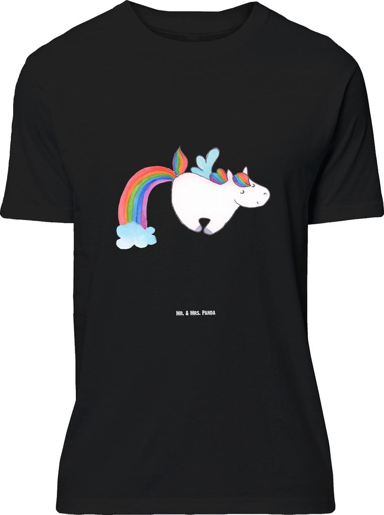 Mr. & Mrs. Panda Größe XL T-Shirt Einhorn Fliegendes Pferd - Schwarz - Geschenk, Unicorn, Tshirt, Spielen, mit Spruch, Glitzer, Shirt, Realität,...