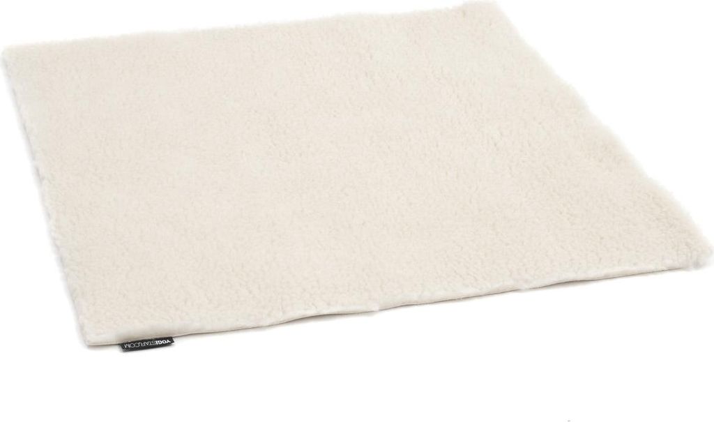 Yogistar Futon Yogamatte Schurwolle Unterlage naturweiss 75 x 75 cm