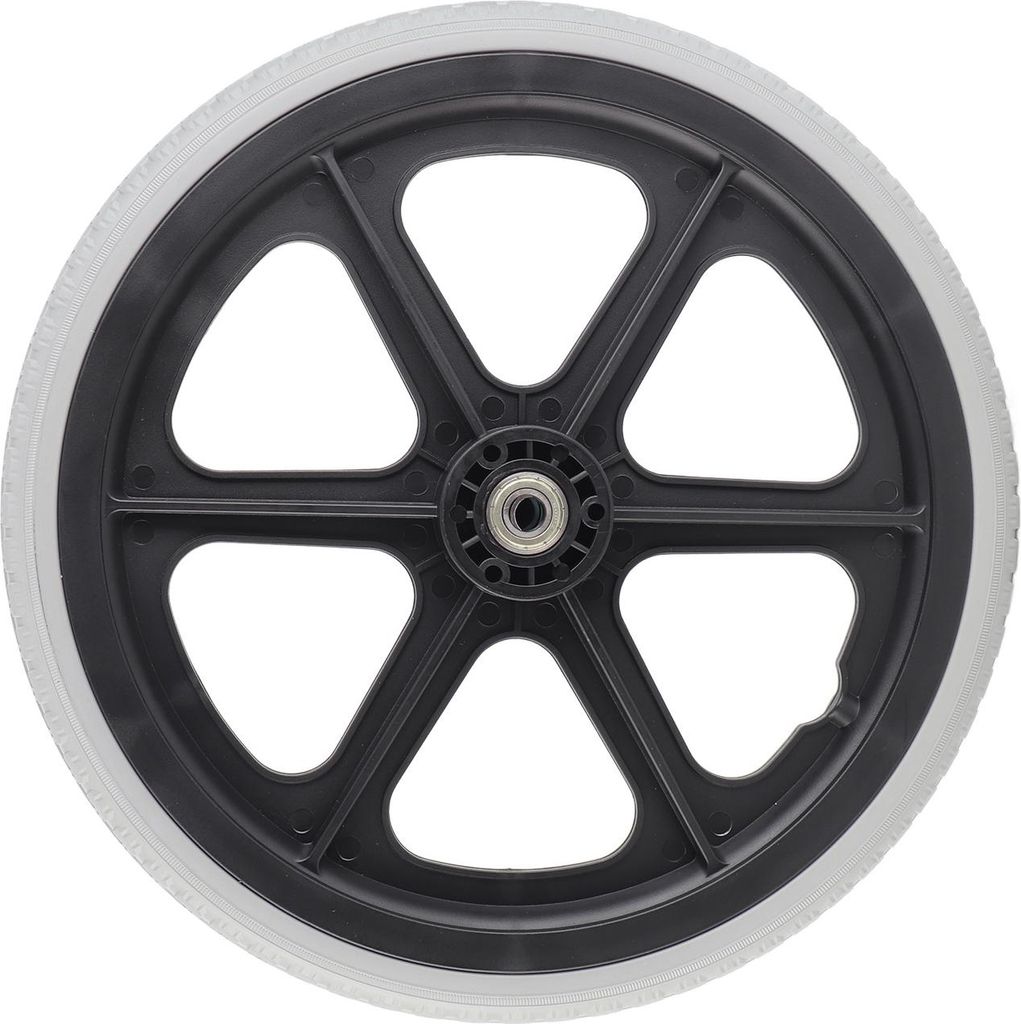 Rollstuhlrad 14 Zoll, manueller Rollstuhl, Hinterrad, Ersatzreifen, schwarz, Vollgummireifen aus Polyurethanschaum