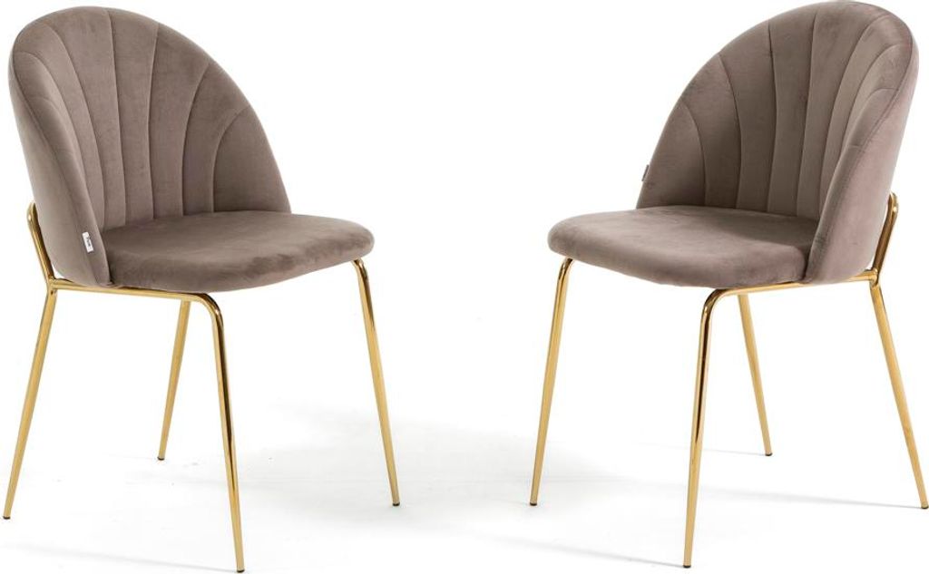 Set 2 Esszimmerstühle aus Samt mit Metallbeinen, gepolstert, elegantes Design für Küche, Esszimmer, Schlafzimmer, Büro oder Restaurant SONIA ...