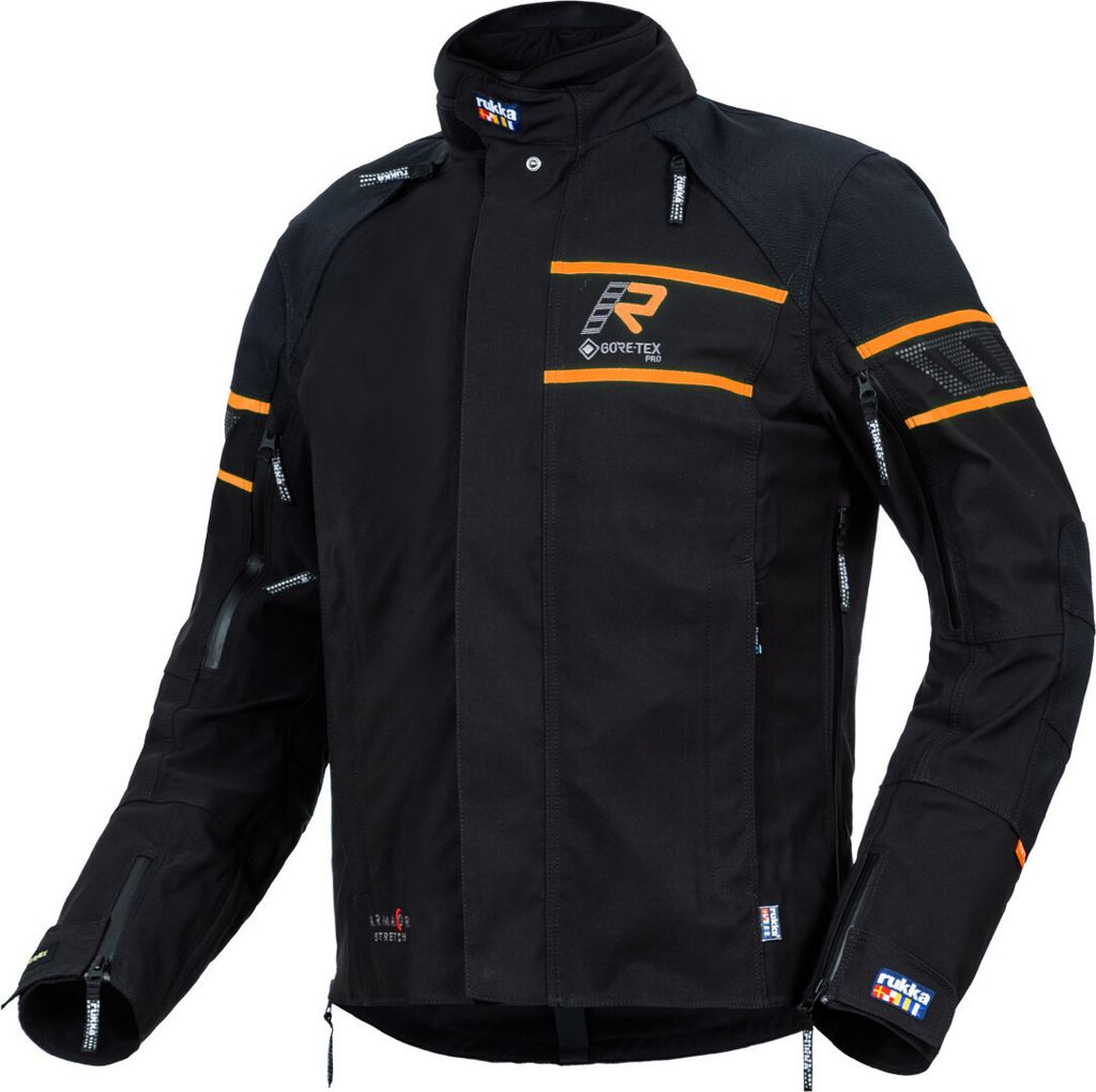 Rukka Rapto-R Motorrad Textiljacke, schwarz/orange, 62