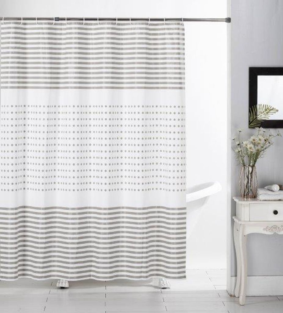 Rideau de douche géométrique PEVA 180x180cm HOMLA Image du produit 