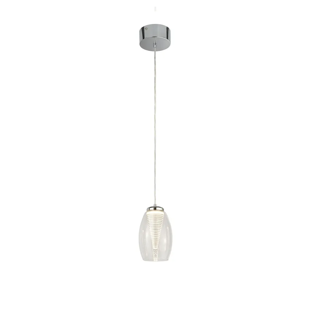 Suspension verre transparent CYCLONE pour éclairer les pièces sombres