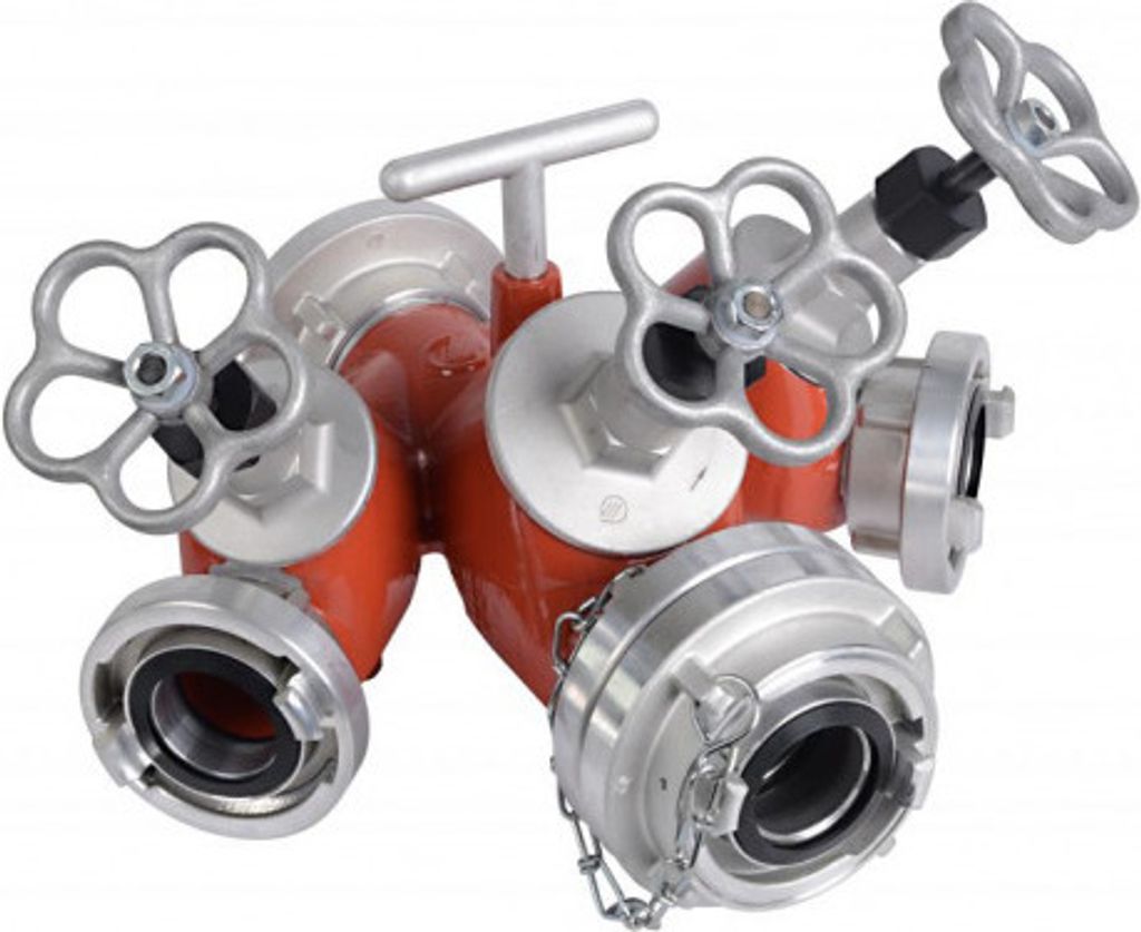Verteiler B-CBC Feuerwehr inkl. B-C Übergang Absperrung Storzkupplung DIN 14345