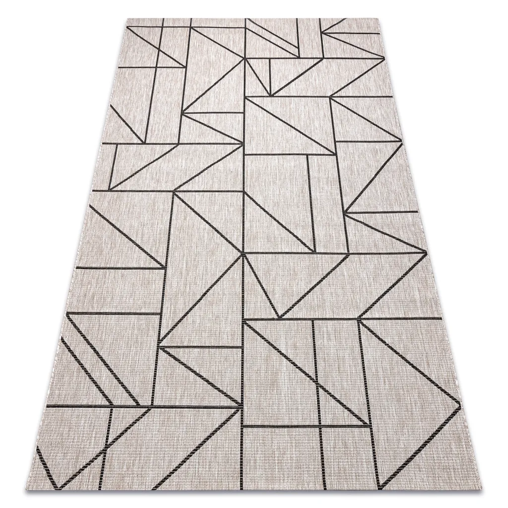 Moquette Sisal FLOORLUX 20605 Argent Noir Triple Angle 140x200 cm