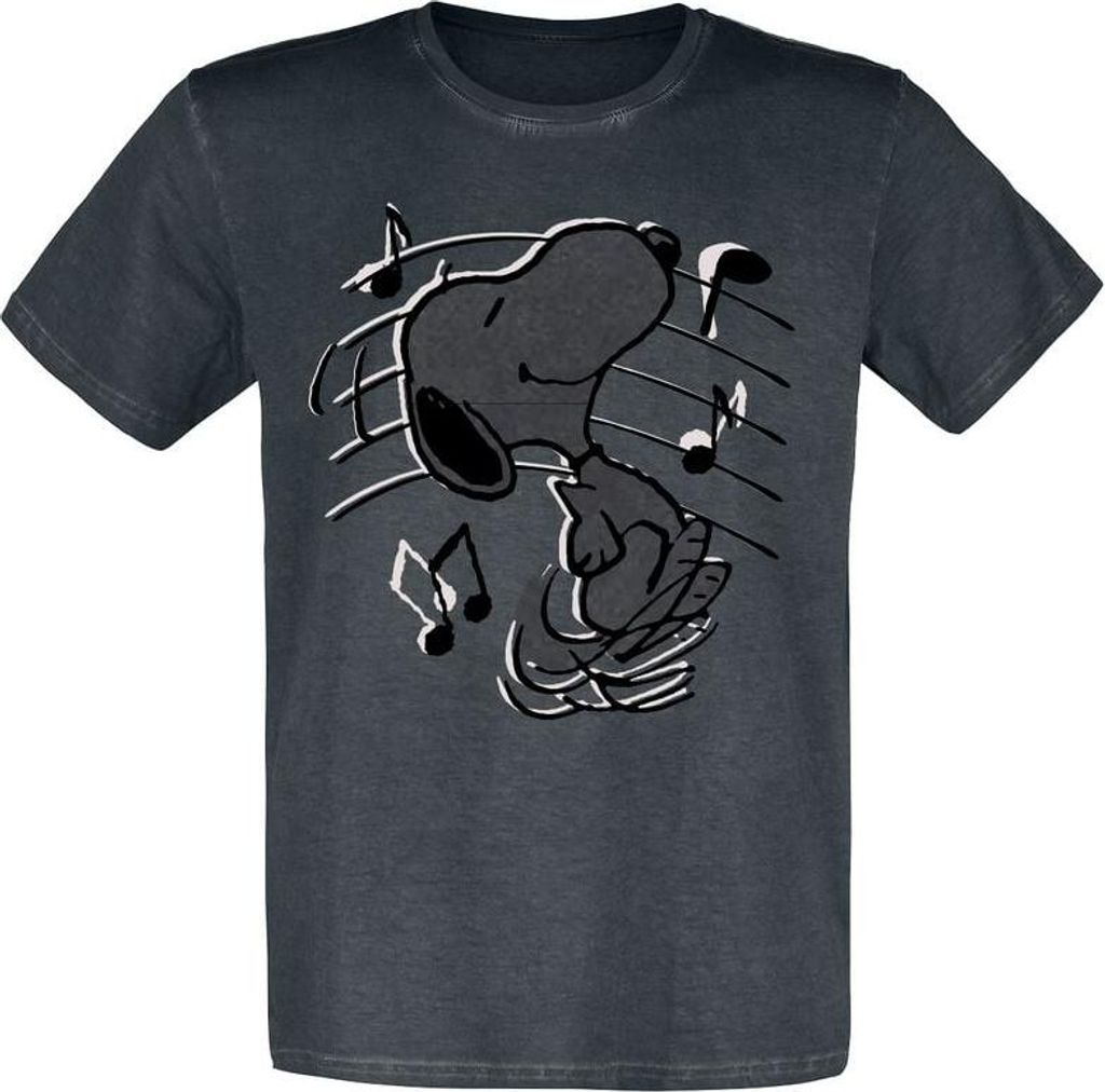 Peanuts T-Shirt Herren Snoopy Music schwarz L