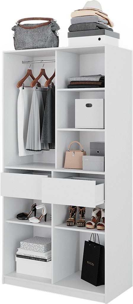Vicco Kleiderschrank Elmo, 100 x 200 cm mit 2 Schubladen, Produktbild 7