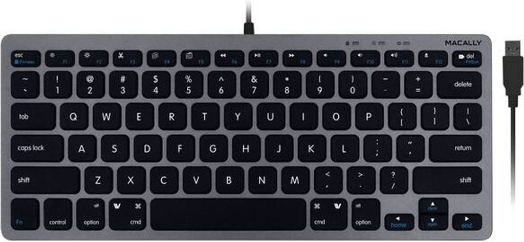 Macally SLIMKEYC-SG, kompakte USB-A-Tastatur fr Mac, US QWERTY Tasten-Layout