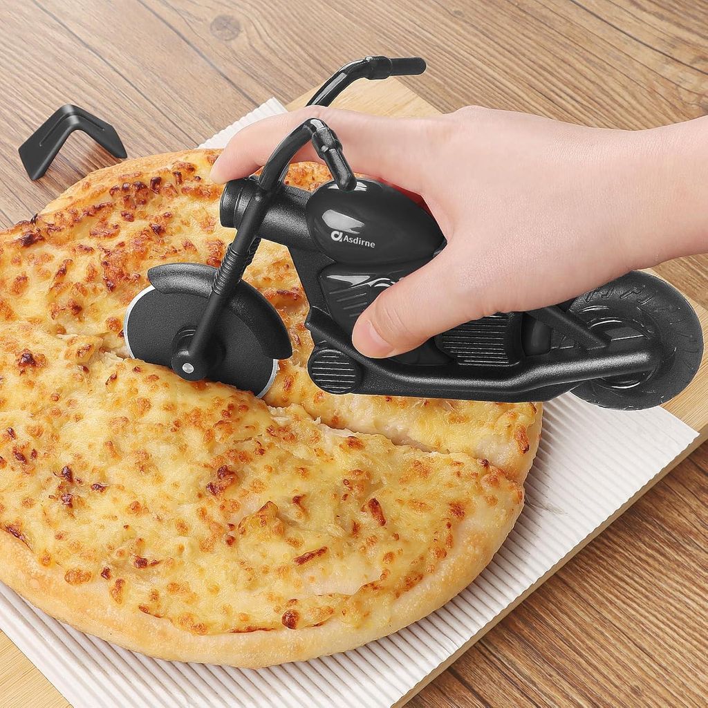 Pizzaschneider Rad - Antihaft Edelstahl Super Scharfe Messer Neuheit Geschenk Schwarz/Rot