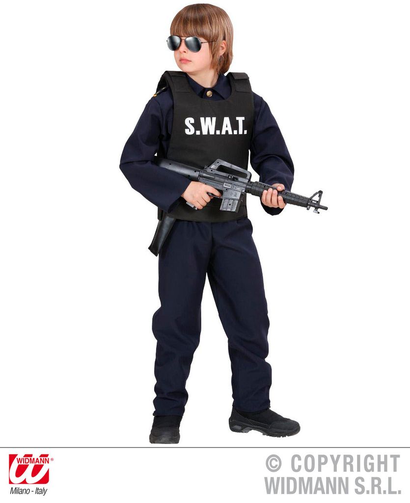NEU Kinder-Kostüm SWAT Weste Einheitsgröße 