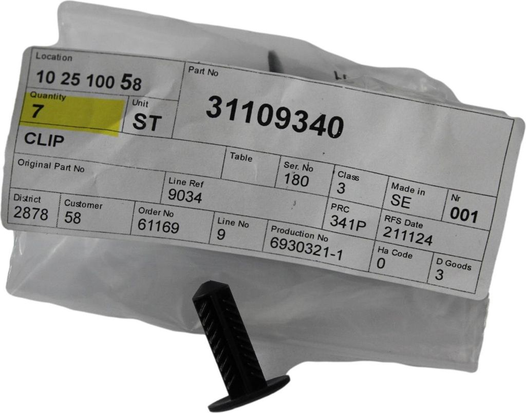 VOLVO S60 V60 XC60 II Frontgurtabdeckungsclip 31109340