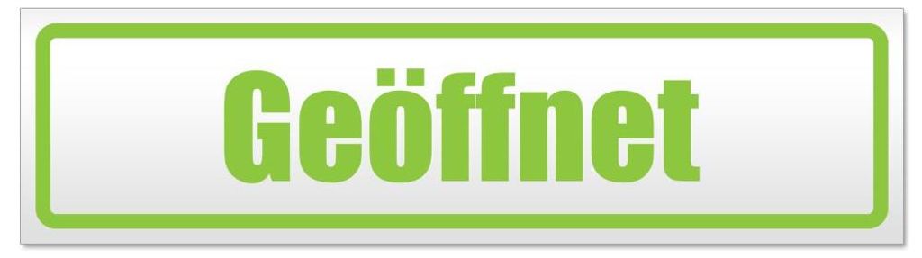 Kiwistar - Autoaufkleber - Lindgrün - 30 x 8 cm - Geöffnet - Hinweis Aufkleber Sticker für Auto, Kfz, Fahrrad, PKW, LKW