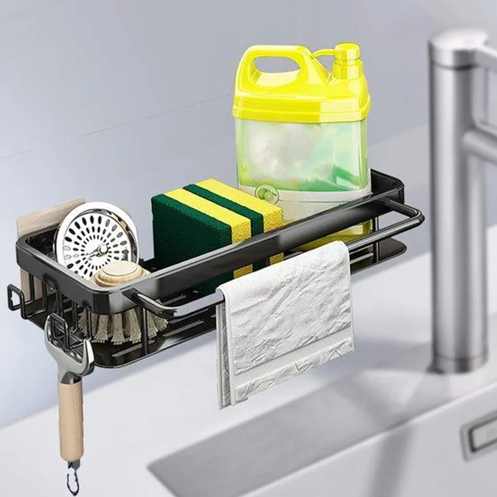 Rangement lavabo mural noir pour optimiser l'espace de votre cuisine