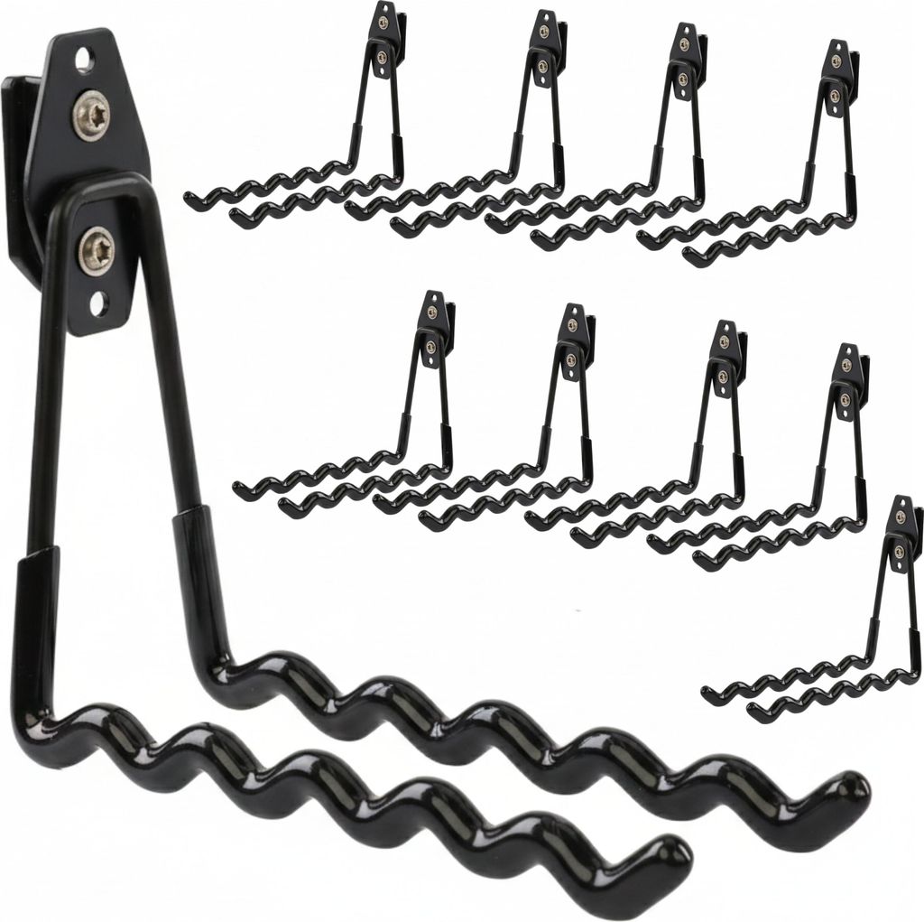 Set 10 Stck. Werkzeughaken von BOTLE für Qbrick Koffer-System für Werkzeuge, Wellenform 19 cm, stabil mit PVC-Ummantelung, für Garage, Schuppen,...