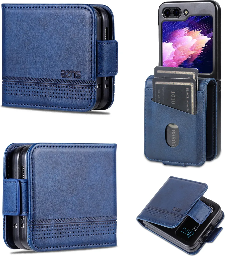 Custodia In Pelle Per Realme C55, Cover Portafoglio Con Slot Carte E Cavalletto, Chiusura Magnetica, Flip Case, Colore Blu