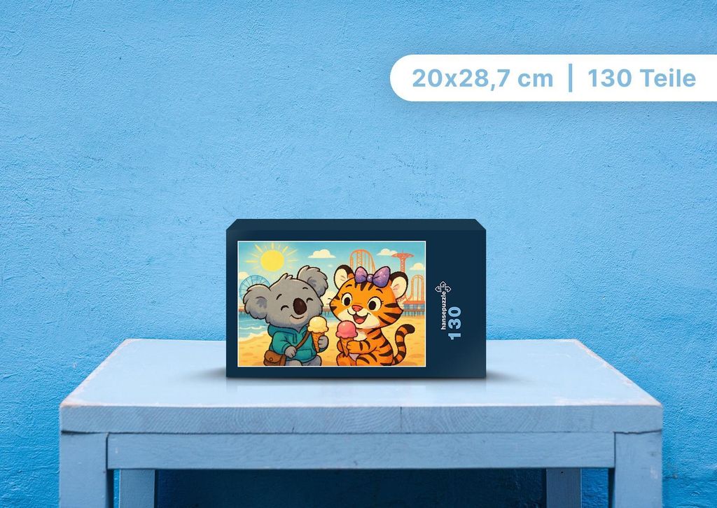 hansepuzzle 111228 - Kiki und Tina Puzzle, 130 Teile, Kinder, 28,7 x 20,0cm mit hochwertiger Aufbewahrung, Kartonbox und wiederverschließbarem Beutel