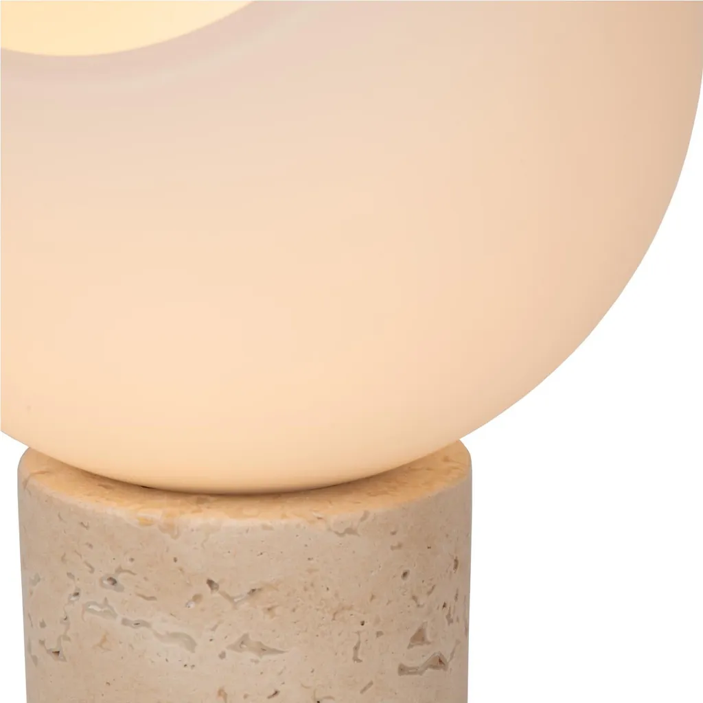 Lampe design en verre blanc et gris DAVIN, éclairage d'appoint IP20 E27 - 2