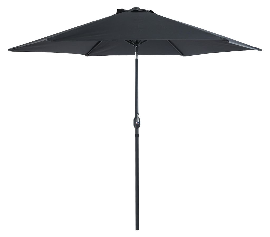 AXI Noor Runder Mittelstockschirm Ø 300cm aus Stahl in Anthraziet/Grau - Ohne Schirmständer | Sonnenschirm für Garten / Terrasse mit