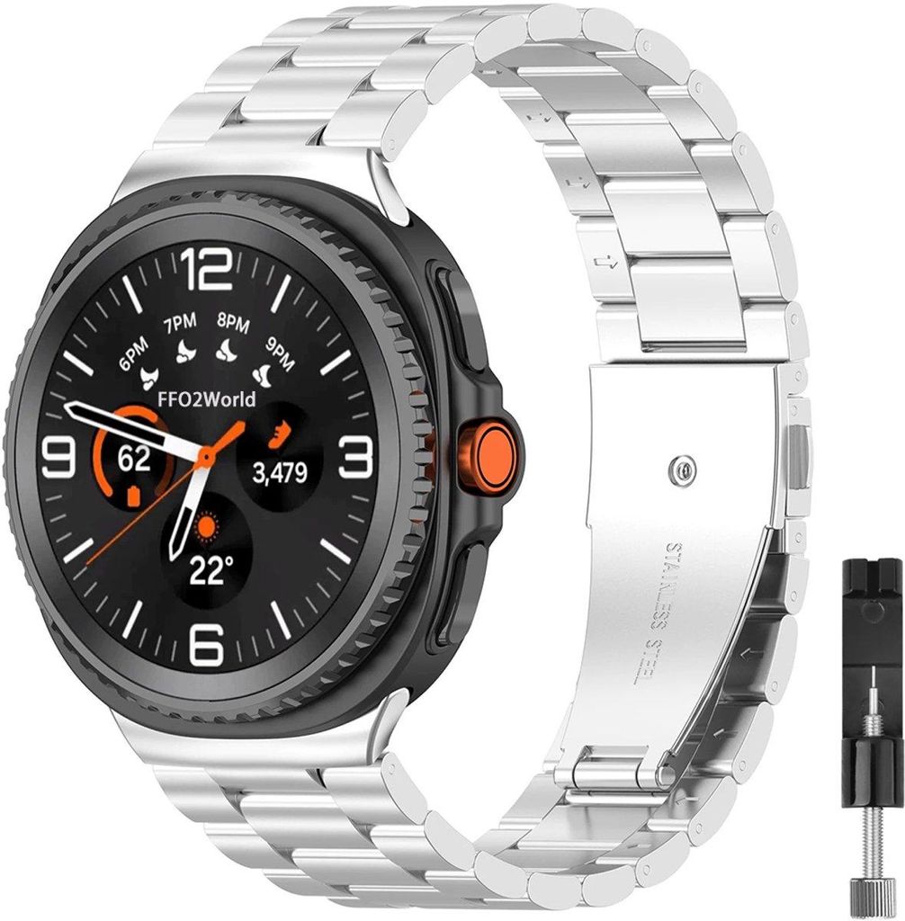 FFO2World Edelstahl-Gliederarmband für Samsung Galaxy Watch Produktbild 