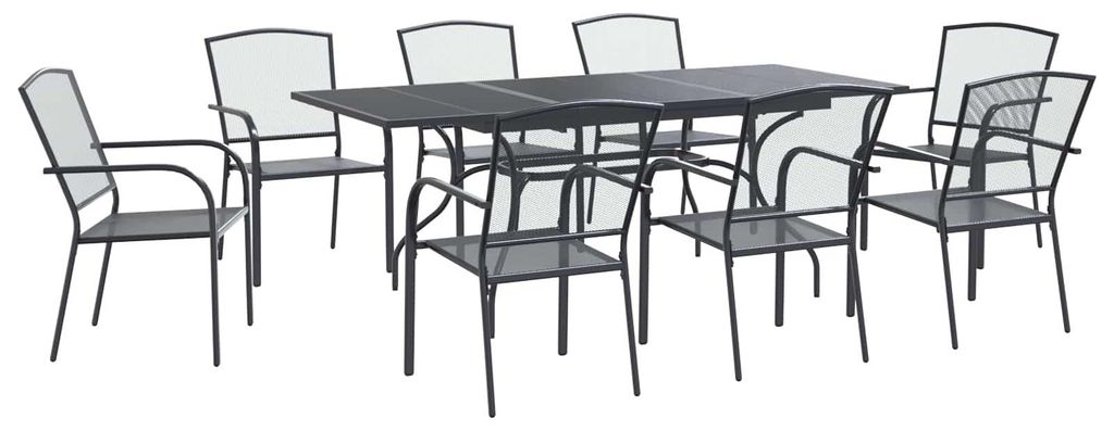 Garten Essgruppe 9 pcs Anthrazit 212 x 90 x 76 cm