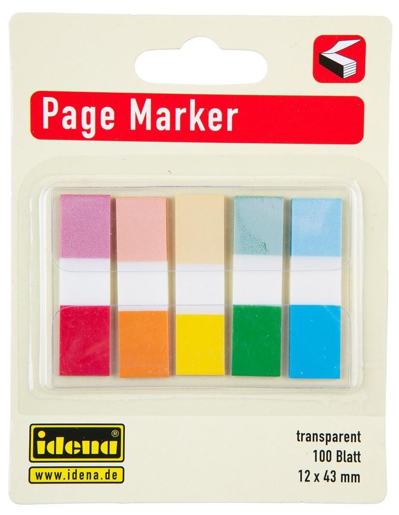 Idena 312732 - Page Marker Strips, mehrfarbig