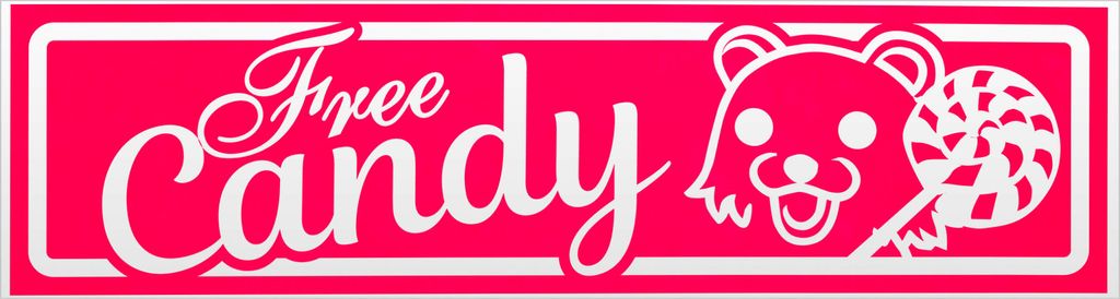 Kiwistar Free Candy invertiert Magnetschild Schild magnetisch - 45cm Neonpink - Magnetfolie für Auto PKW Kfz