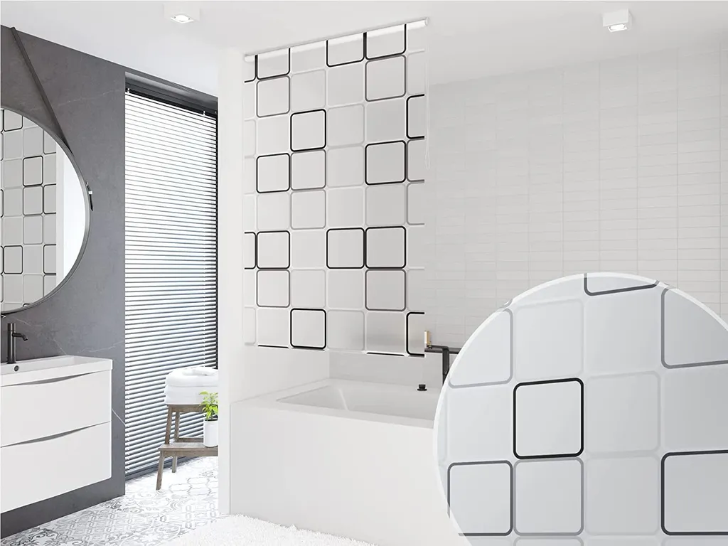 Tenda Doccia Avvolgibile Quadro 80x240 | Design Minimalista Bagno