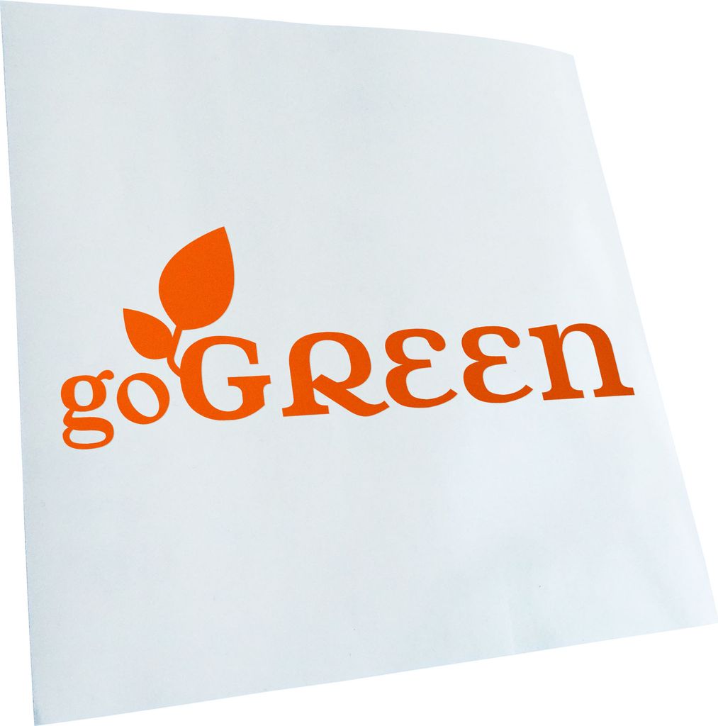 Kiwistar - Autoaufkleber - orange - 30 x 10 cm - go Green - Heckscheibenaufkleber - Aufkleber für Auto Kfz Fahrrad, LKW, Truck Mofa