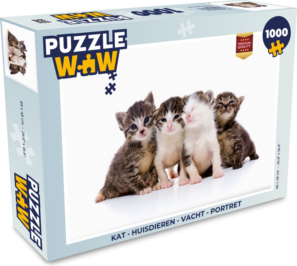 MuchoWow Puzzle 1000 Teile Katze - Haustiere - Fell - Porträt - Erwachsene - Rätsel