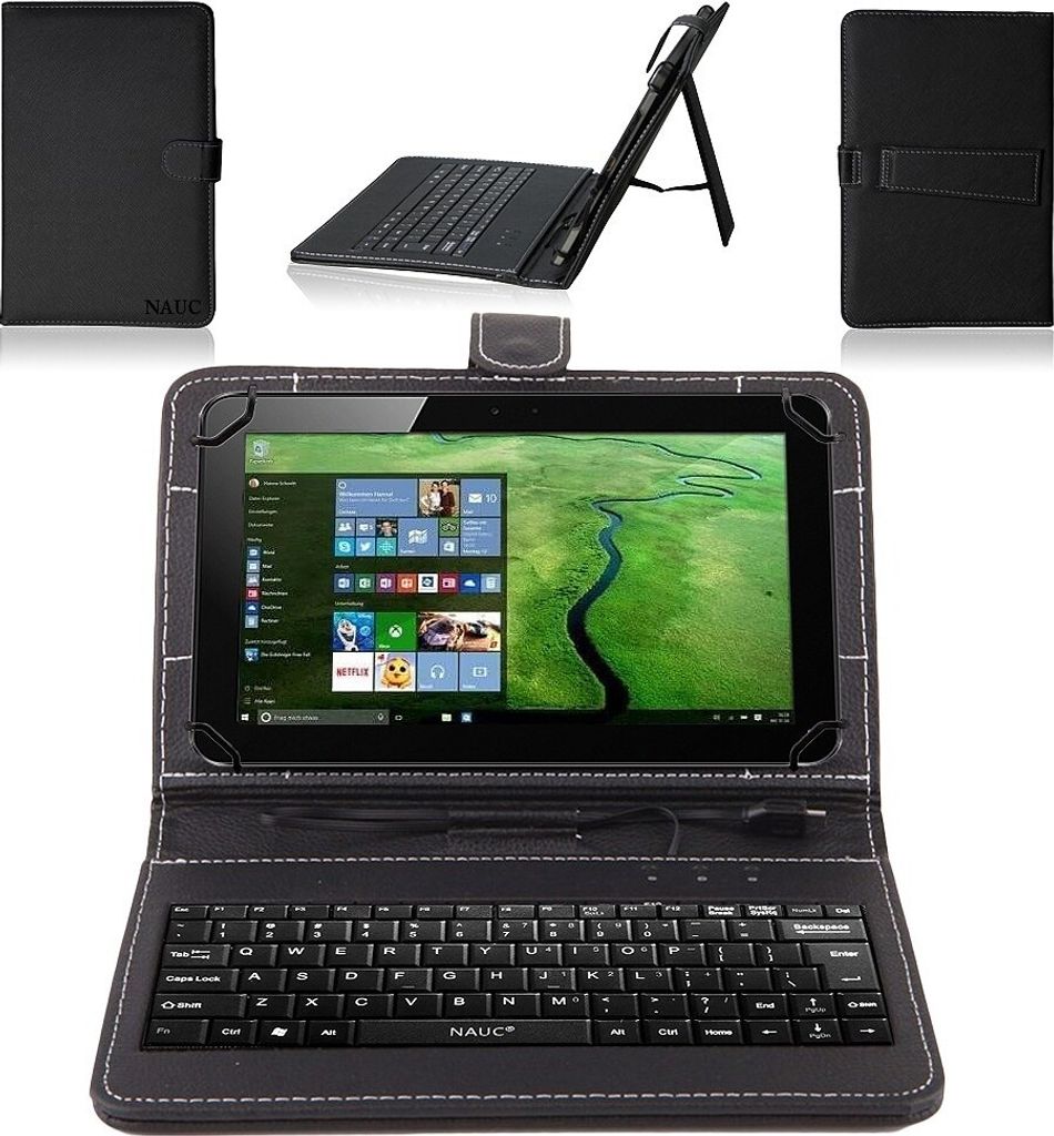 NAUC Keyboard-Micro-USB-Tastatur Ultra für Huawei MediaPad T2 10.0 Pro Tablet dünn ergonomisches Design QWERTZ Tastatur mit Schutzhülle aus robu...