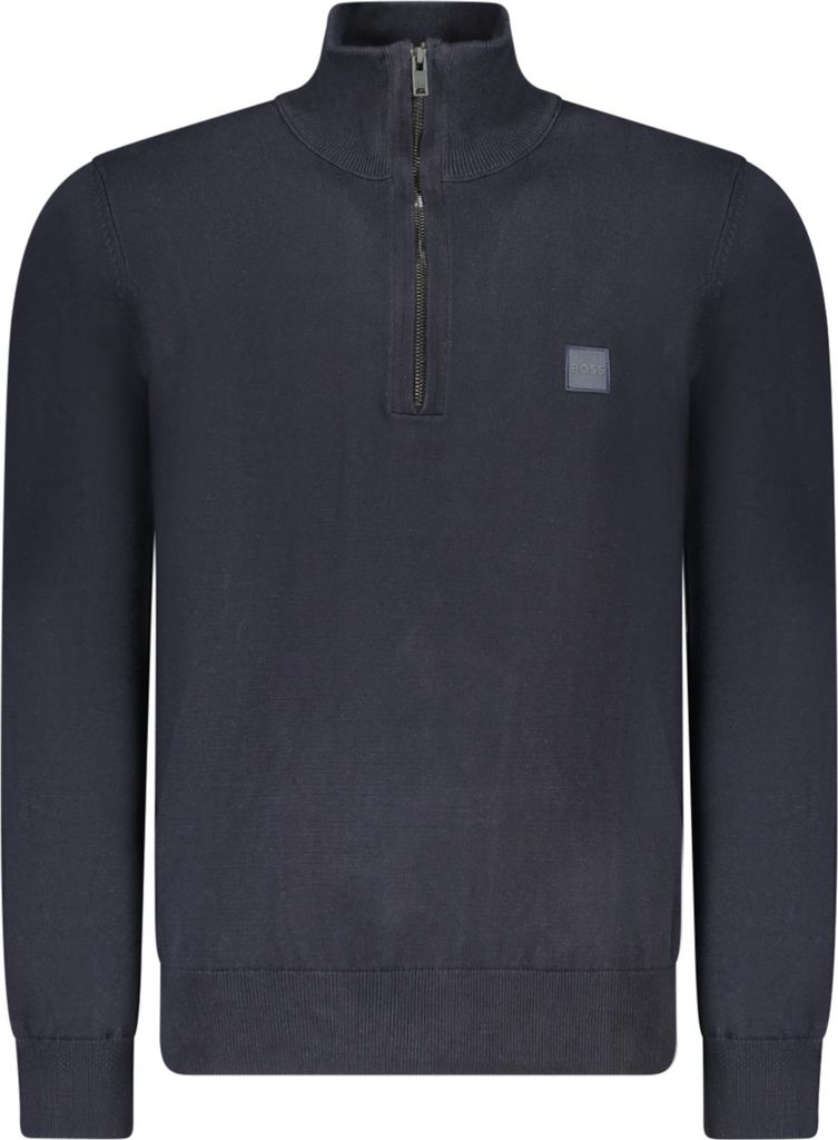 Eleganter Herrenpullover Blau mit Reißverschluss und Produktbild 