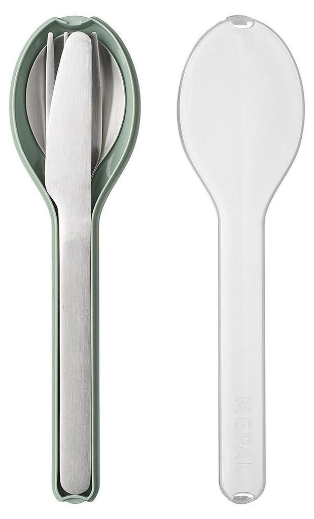 Besteht aus einem Messer, Gabel & Löffel Produktbild 