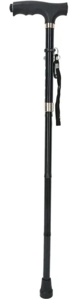 Faltbarer Gehstock für Senioren, Edelstahl, zusammenklappbar, tragbarer Gehstock mit Licht