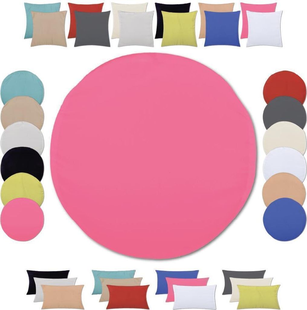 Kissenhülle (Serie Ellen) Ø 50cm Zierkissenhülle Dekokissenhülle Dekokissen, Farbe: Pink