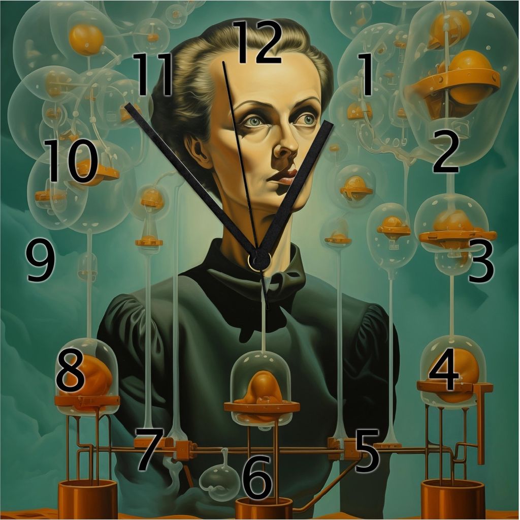 Wallario Design Wanduhr Gedankenexperiment aus Echtglas, Größe 30 x 30 cm