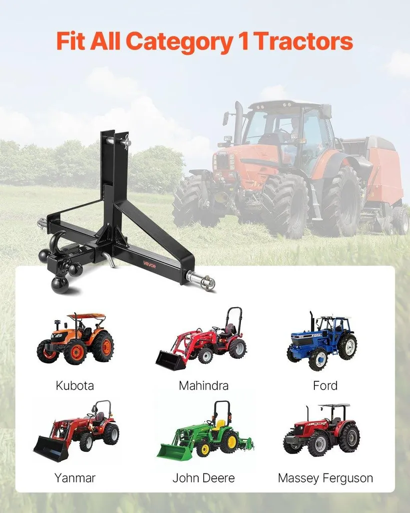 Attelage 3 points à fixation rapide avec récepteur 2 pouces universel